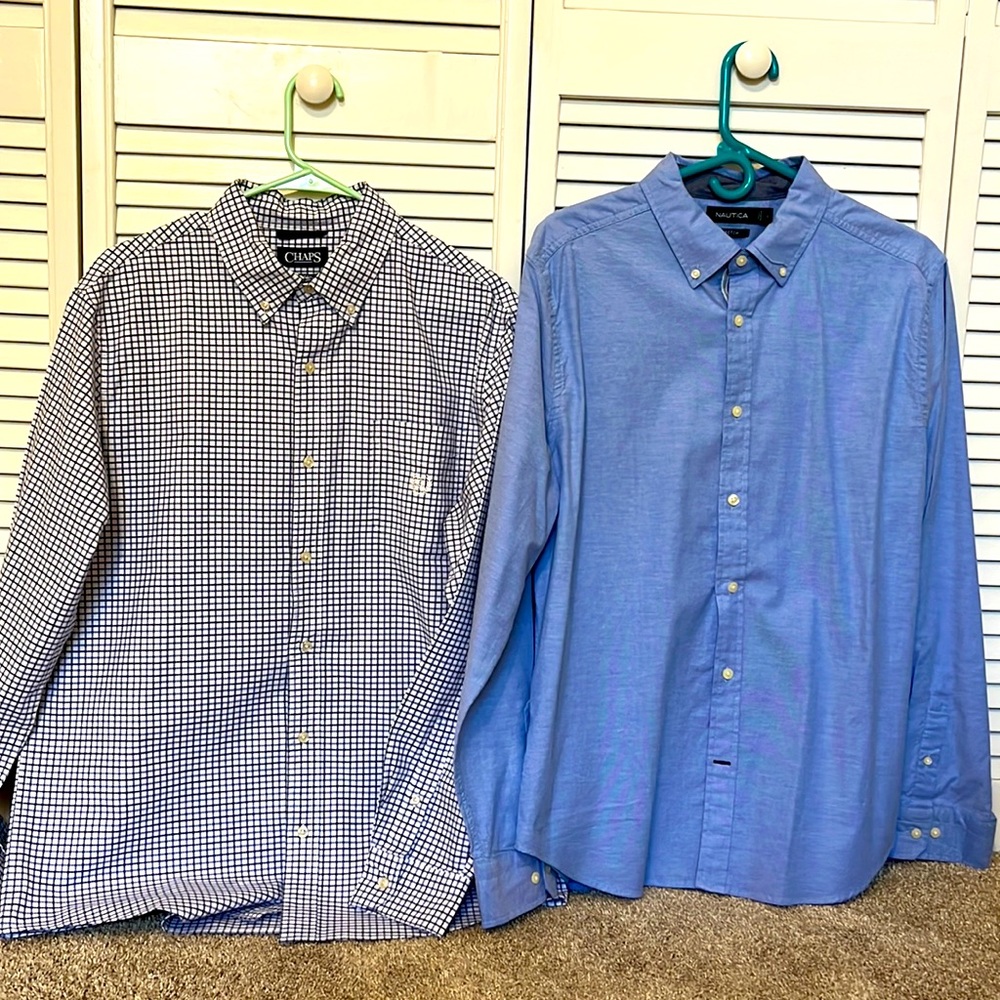 Two Men’s Stretch Button Down Shirts